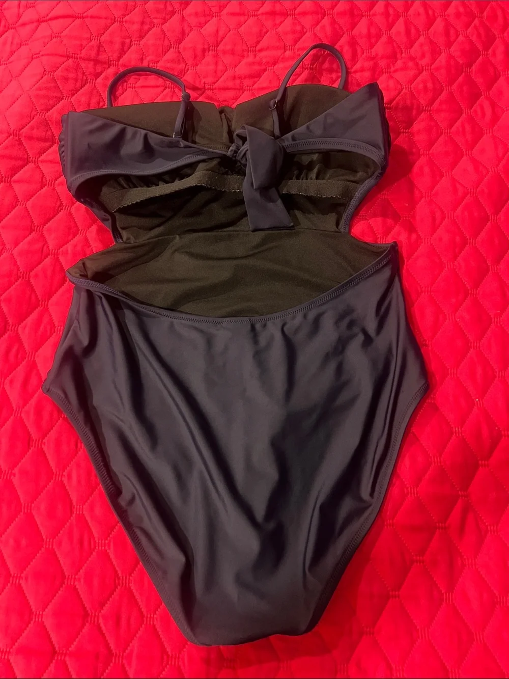 J. Crew Navy Tie-Back One-Piece Swimsuit